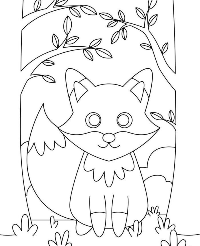 Hình ảnh hoạt động tô màu con cáo tăng mức độ chú tâm