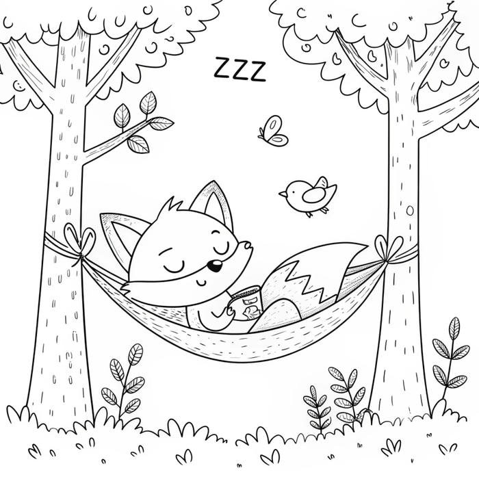 Hình ảnh mẫu tô màu con cáo dùng cho luyện tập cá nhân