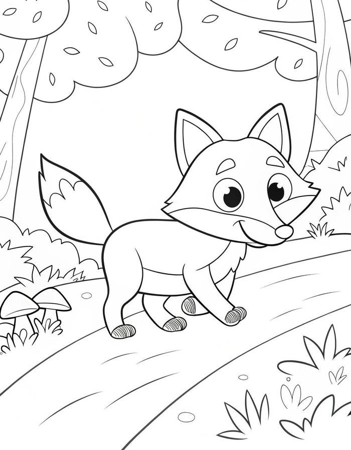 Hình ảnh nội dung tô màu con cáo cho thời gian tĩnh lặng