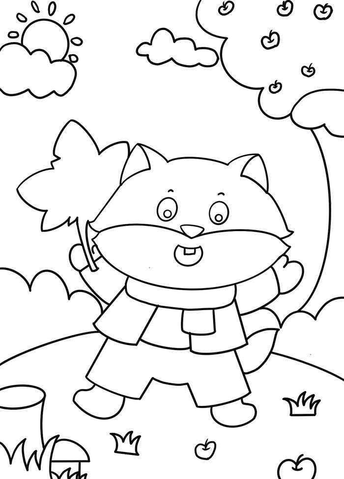 Hình ảnh nội dung tô màu con cáo hỗ trợ tập trung lâu