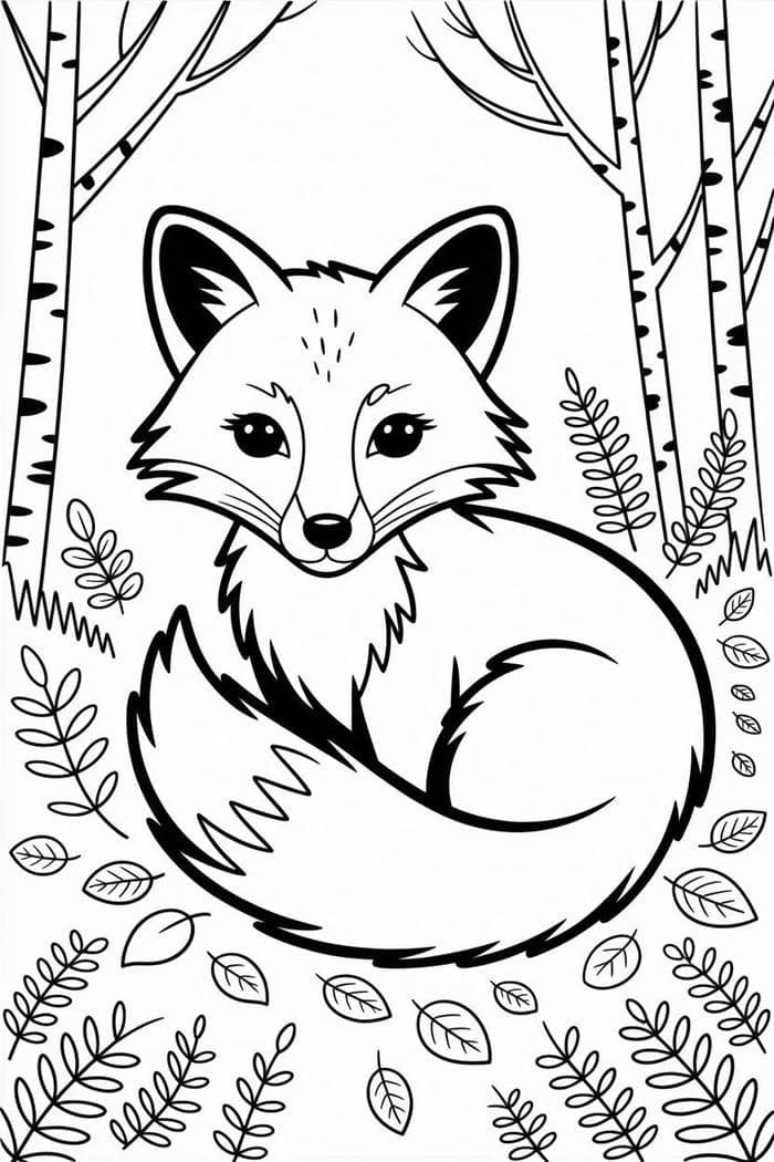 Hình ảnh tài liệu tô màu con cáo phục vụ luyện kỹ năng