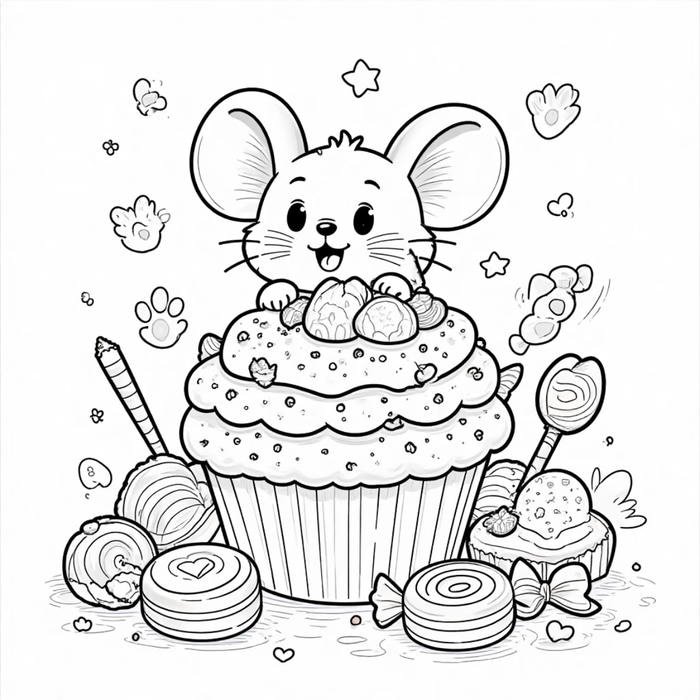 Hình ảnh tô màu con chuột giúp trẻ tiếp cận hội họa sớm