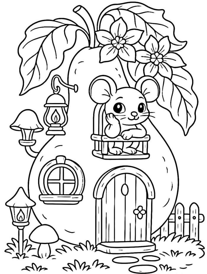 Hình ảnh tô màu con chuột hỗ trợ phát triển kỹ năng cá nhân