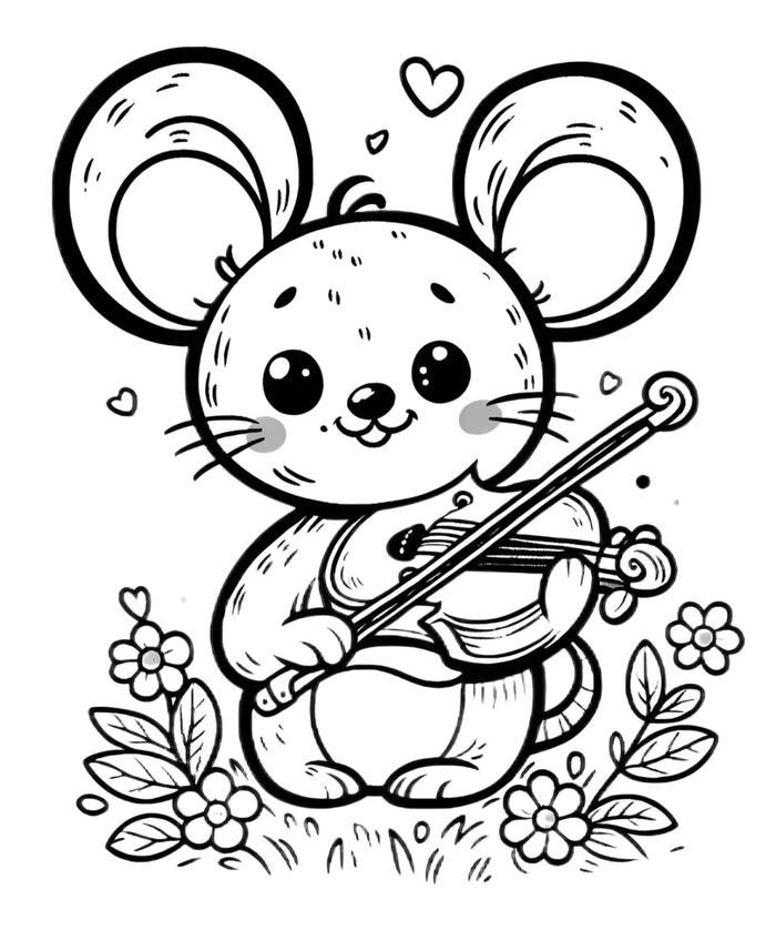 Hình ảnh tô màu con chuột phù hợp cho buổi học nhẹ nhàng