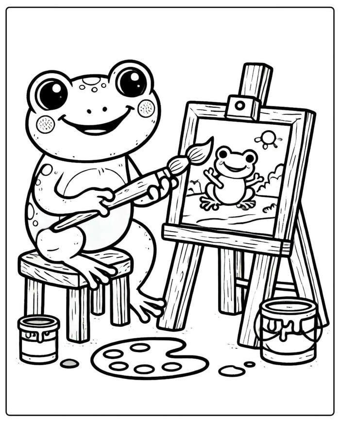 Hình ảnh tô màu con ếch dành cho giờ giải trí vui vẻ