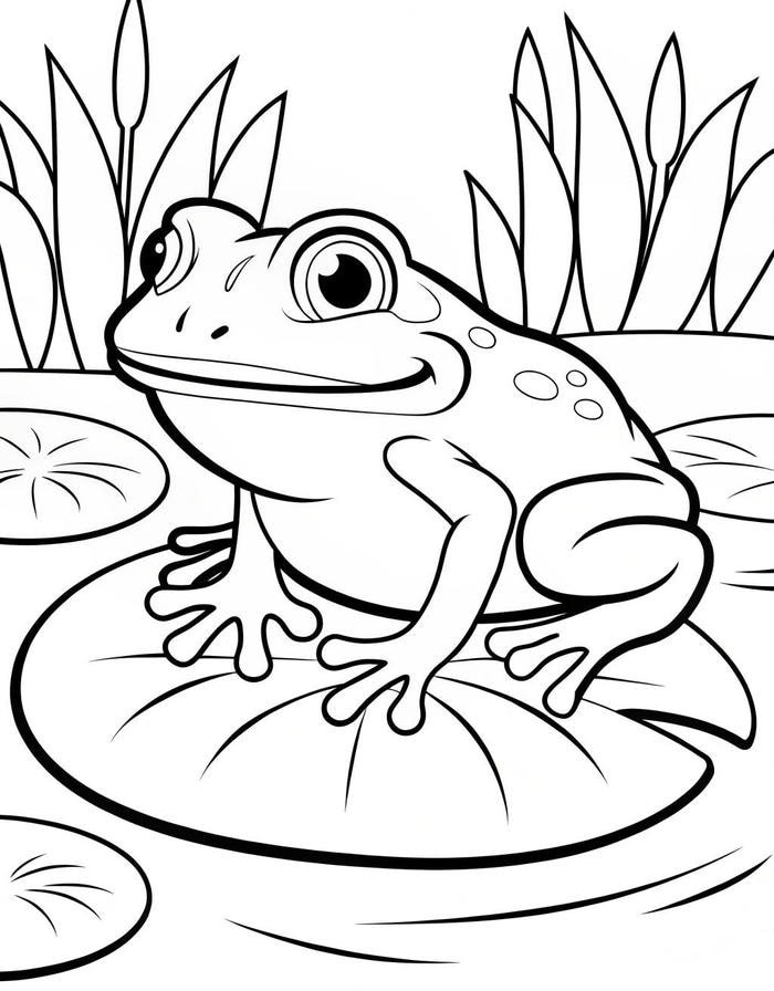 Hình ảnh tô màu con ếch dành cho trẻ tập vẽ