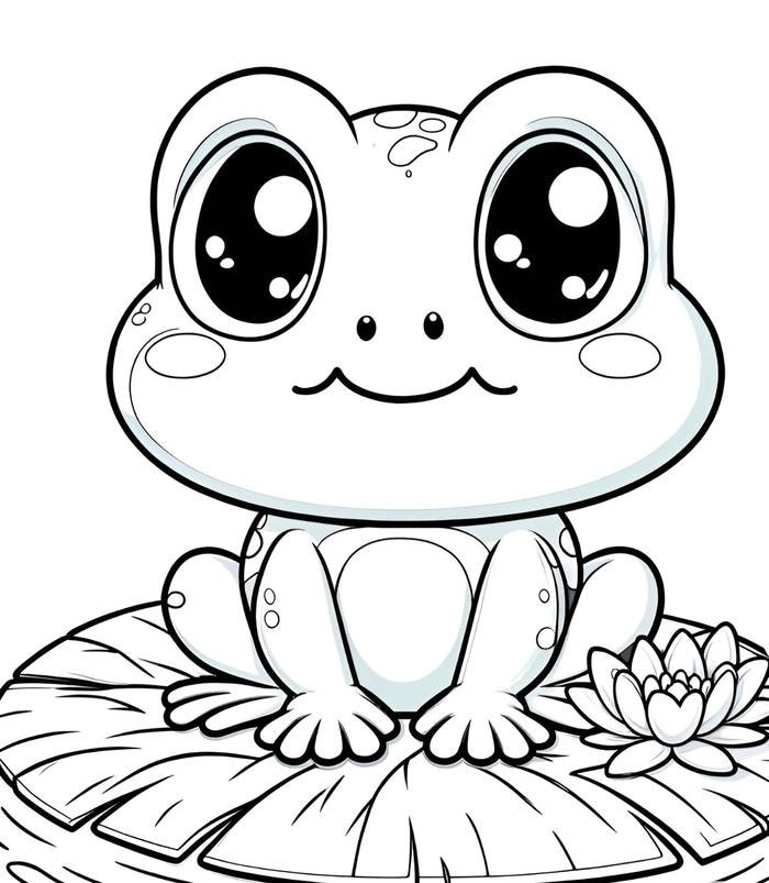 Hình ảnh tô màu con ếch tạo thói quen nhận biết màu