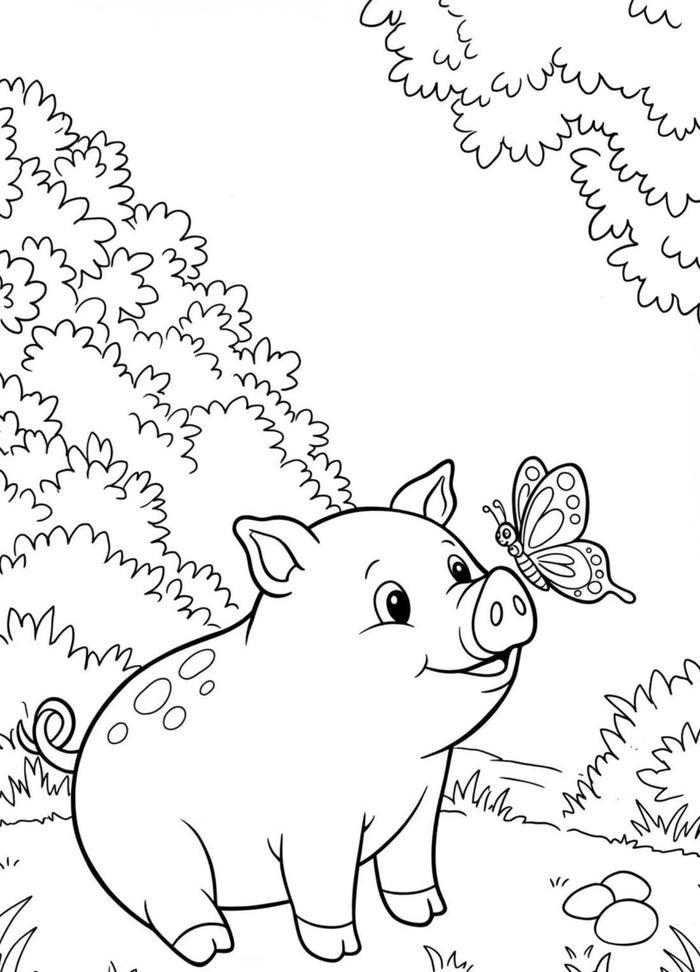 Hình ảnh tô màu con heo giúp trẻ phát triển óc tưởng tượng