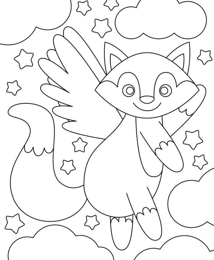 Hình ảnh trang tô màu con cáo rèn khả năng hoàn thiện