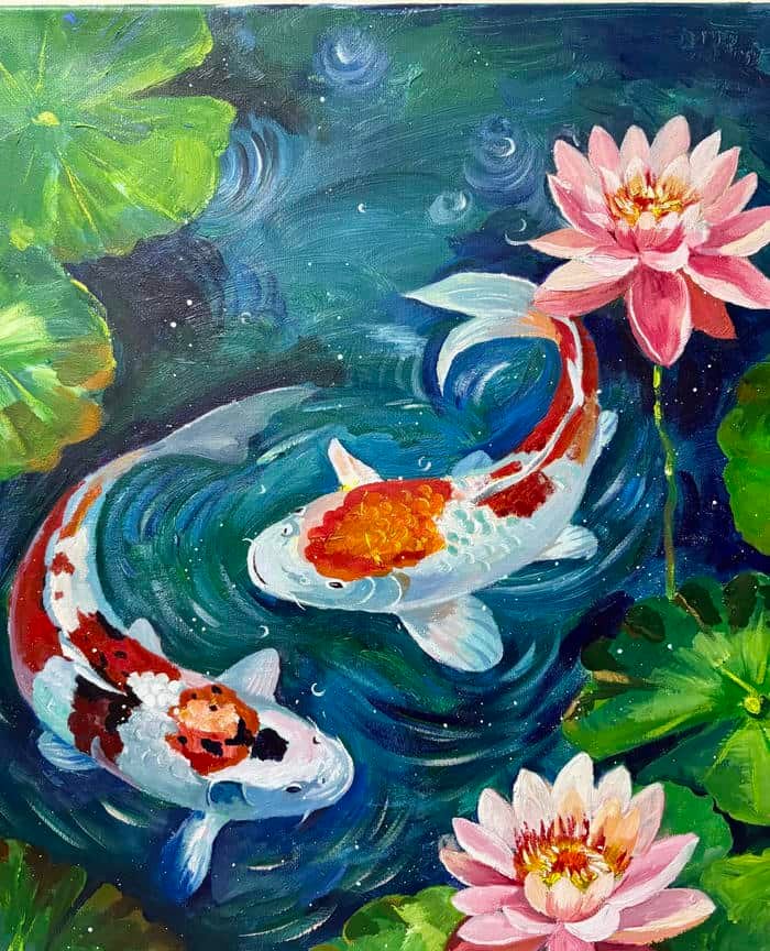 Hình ảnh tranh vẽ con cá mang nét mềm mại rõ ràng