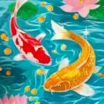 Hình ảnh tranh vẽ con cá nhấn mạnh vẻ uyển chuyển