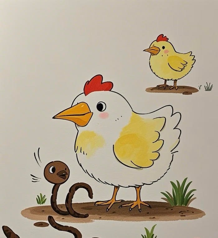 Hình ảnh tranh vẽ con gà phù hợp cho hoạt động vẽ