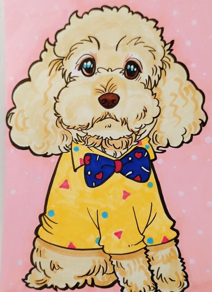 Hình ảnh vẽ tranh con chó mang đến cảm nhận ấm áp