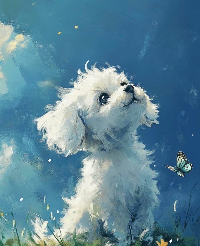 Hình ảnh vẽ tranh con chó mang đến cảm xúc ấm áp