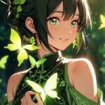 Hình ảnh xanh lá cây anime sắc xuân dịu dàng