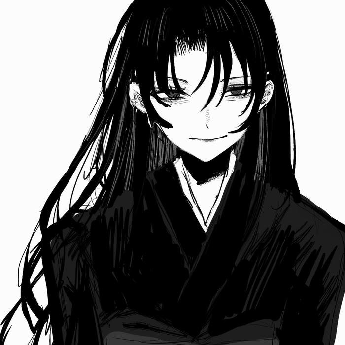 Hình anime nữ trắng đen mang vẻ đẹp cổ điển sâu