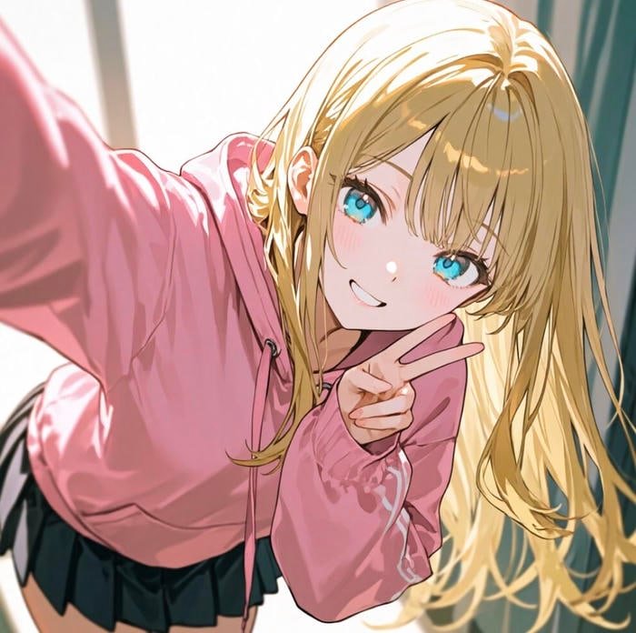 Hình anime tóc vàng gợi cảm giác năng lượng tích cực