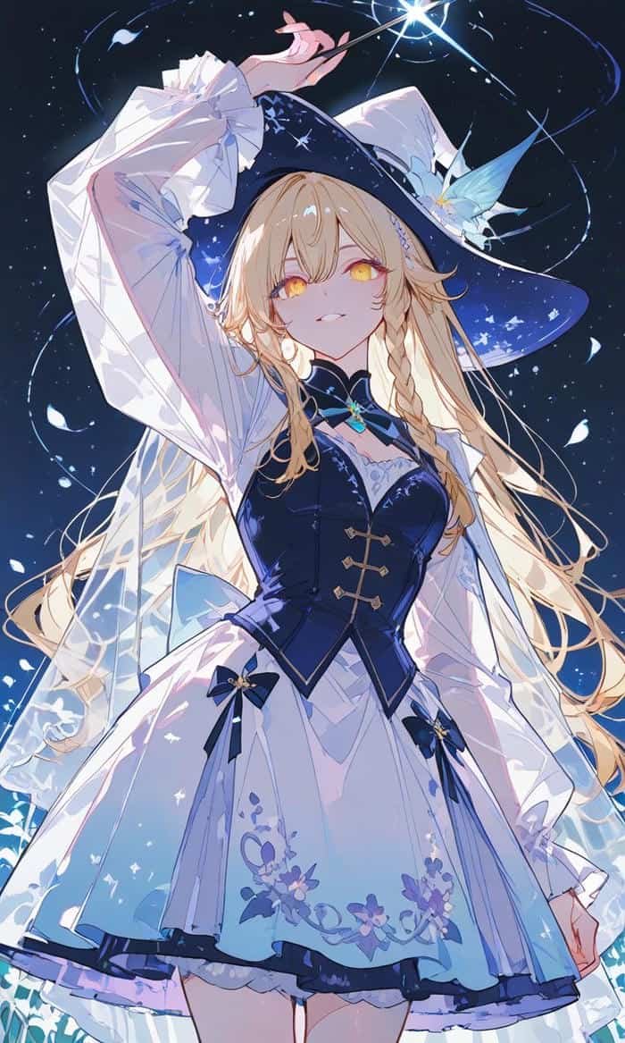 Hình anime tóc vàng sở hữu thần sắc sáng sủa