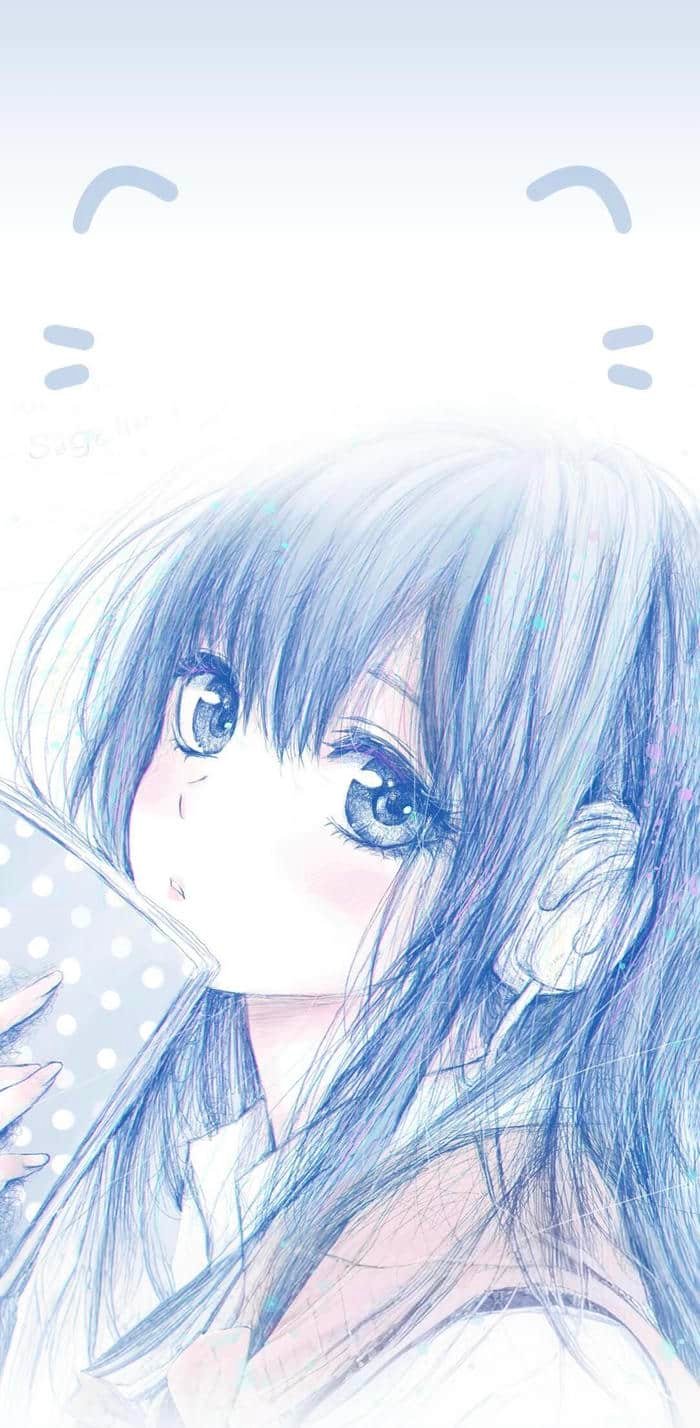 Hình nền anime nữ thể hiện cảm xúc nội tâm