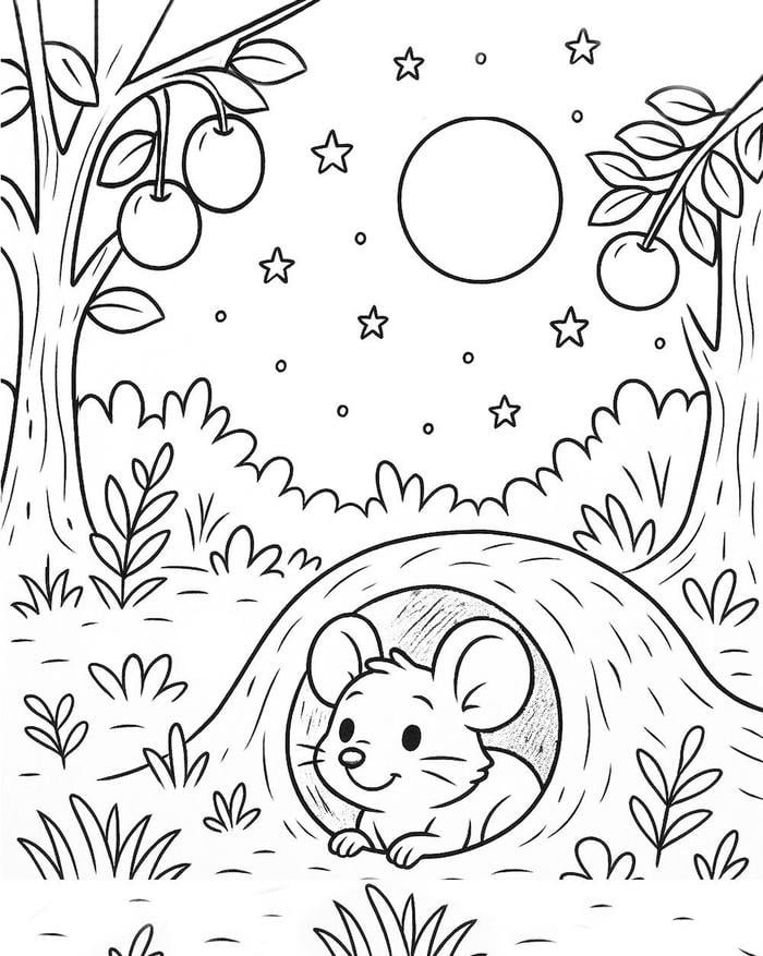 Hình tô màu con chuột phù hợp cho bài tập cuối ngày