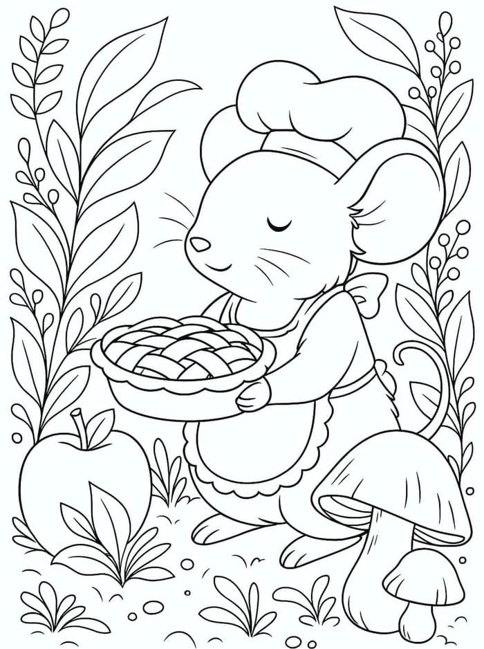 Hình tô màu con chuột phù hợp cho lứa tuổi nhà trẻ