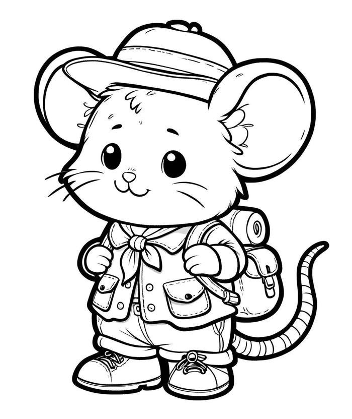 Hình tô màu con chuột phục vụ hoạt động cá nhân tại nhà