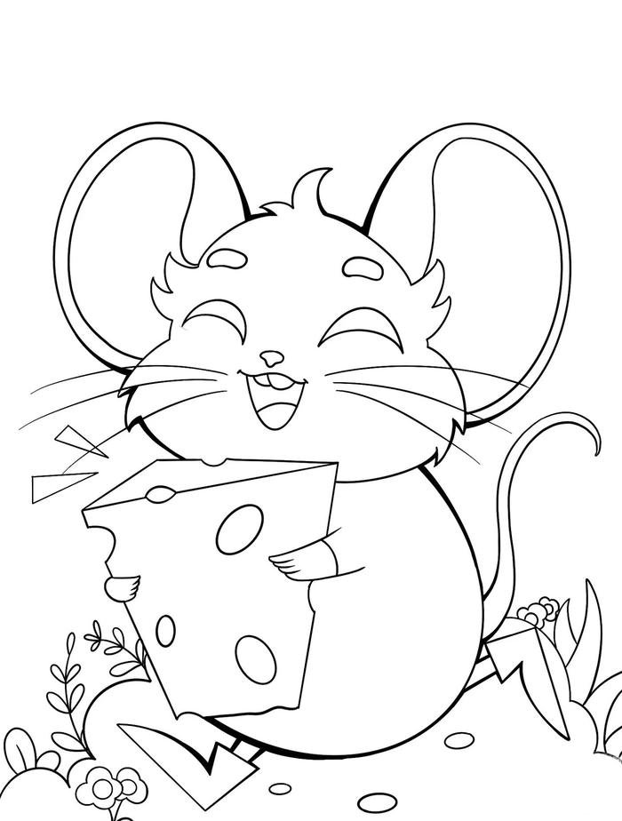 Hình tô màu con chuột thích hợp cho giờ học tại gia đình