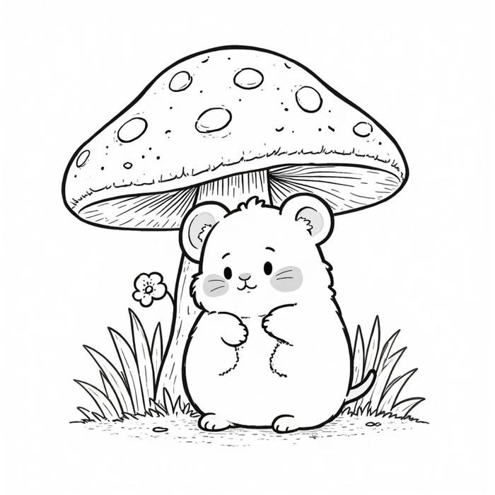 Hình tô màu con chuột với nội dung thân thiện lứa tuổi nhỏ