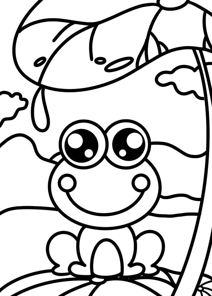 Hình tô màu con ếch giúp phát triển khả năng quan sát