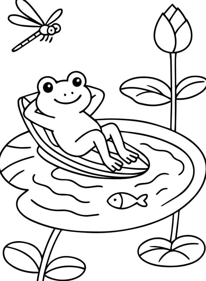 Hình tô màu con ếch hỗ trợ phát triển thẩm mỹ