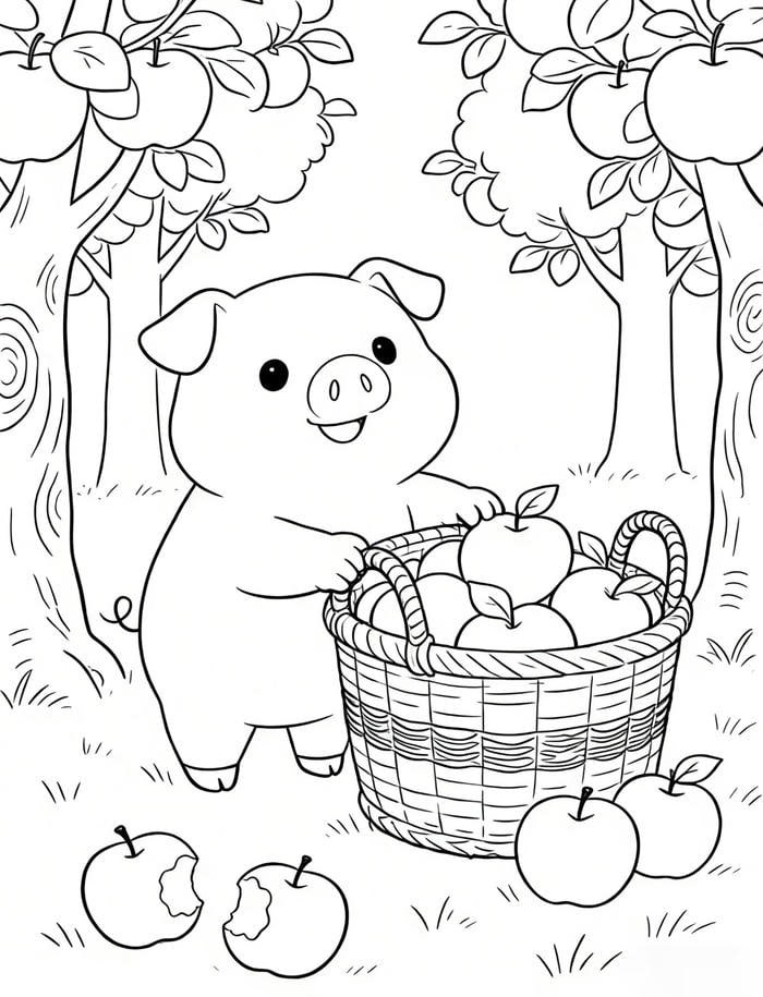 Hình tô màu con heo mang nội dung vui nhộn cho trẻ nhỏ