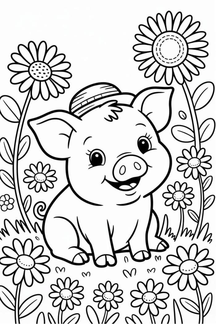 Hình tô màu con heo mang tính giải trí nhẹ