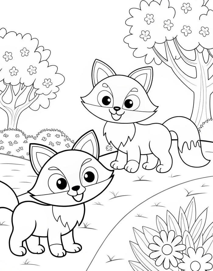 Hình trang tô màu con cáo rèn sự chính xác