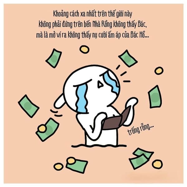 Meme nghèo khoảnh khắc chi tiêu thiếu trước hụt sau