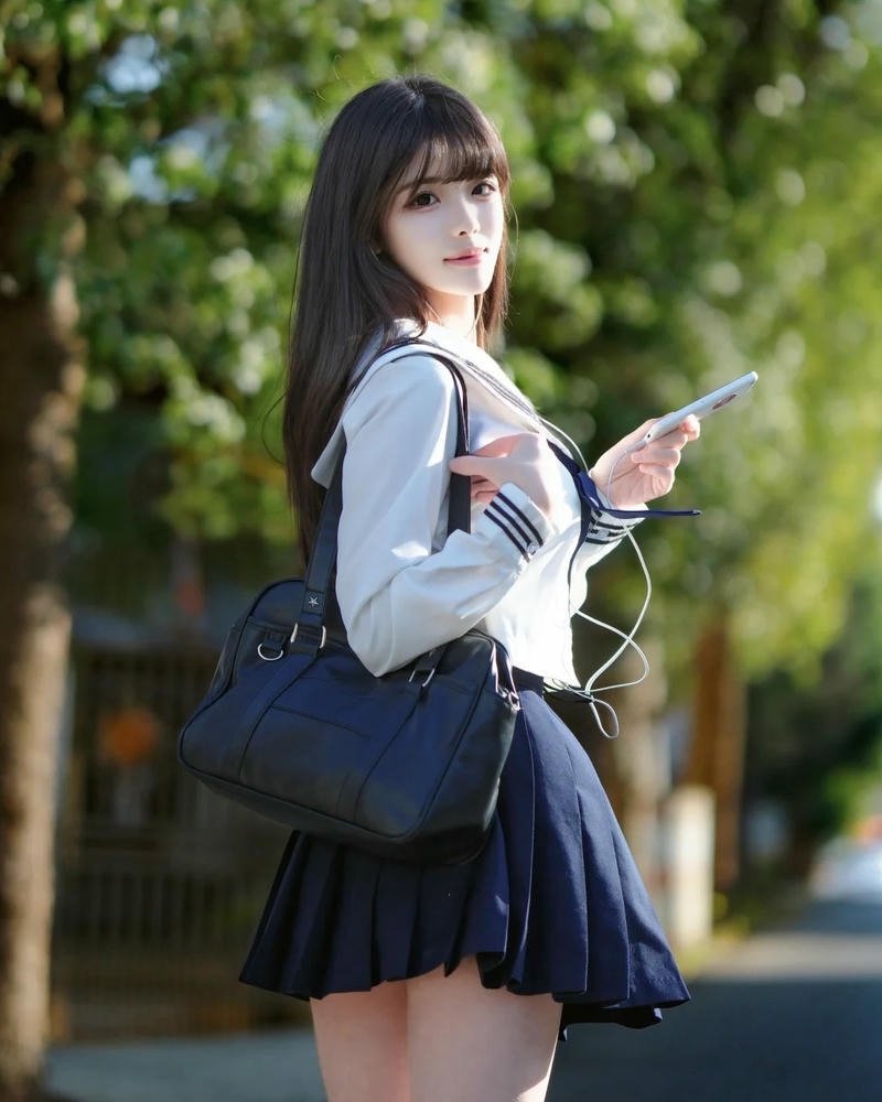 Nữ sinh cosplay phong cách học đường trẻ trung xinh