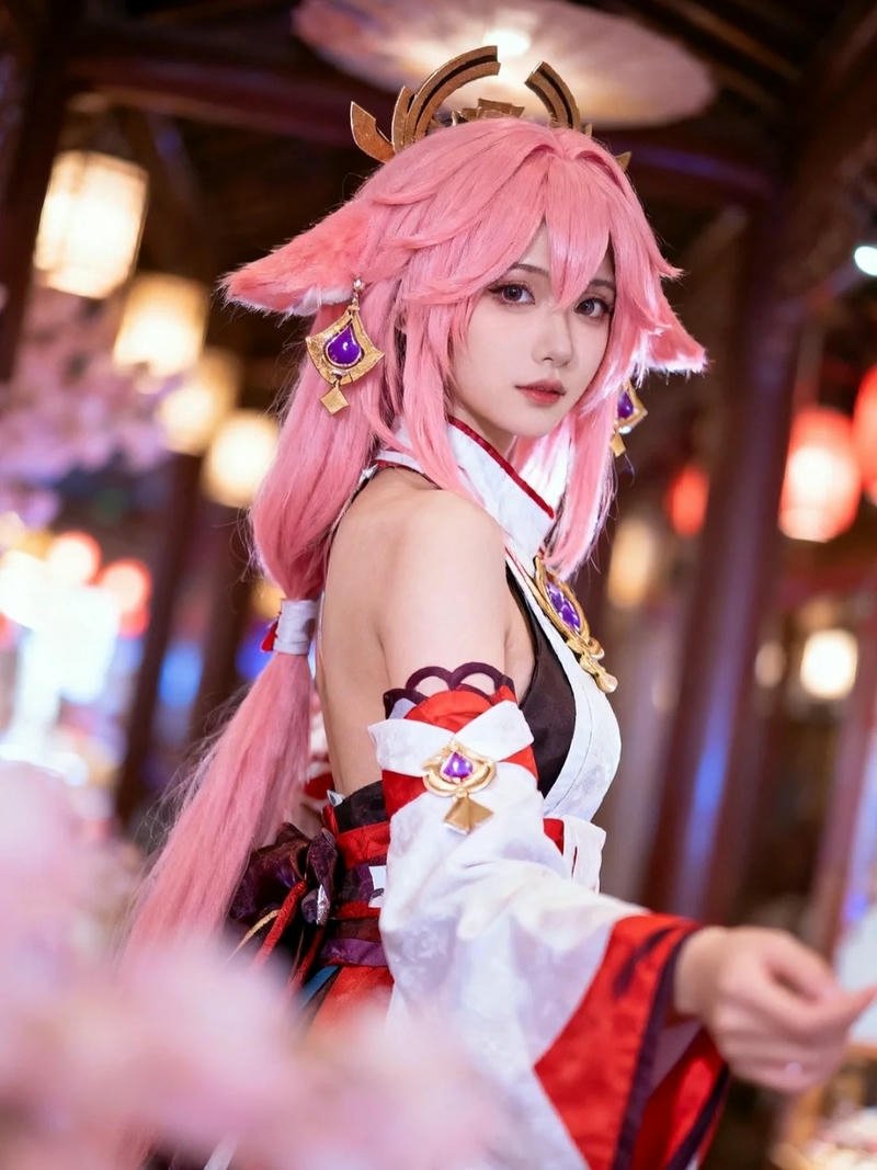 Tạo dáng yae miko mang tinh thần thần thoại nhật