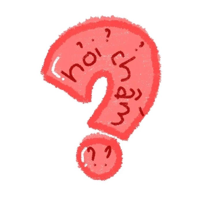 ảnh sticker chữ hỏi chấm to đùng nhấn mạnh