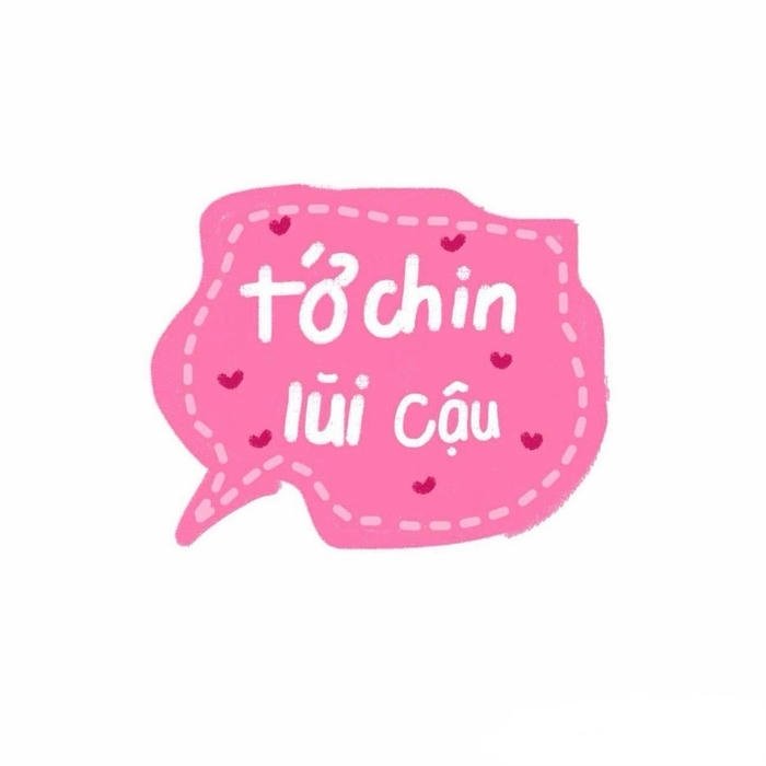 ảnh sticker chữ màu hồng dễ thương chin lũi