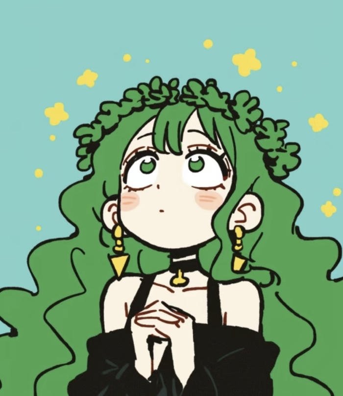 anime chibi xanh lá nhìn là thích ngay