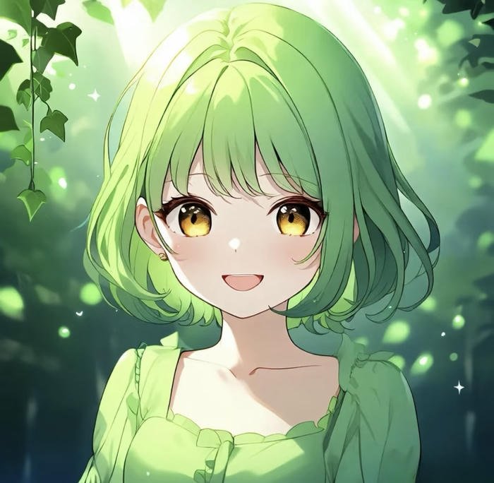 anime màu xanh lá nhìn ngất ngây luôn