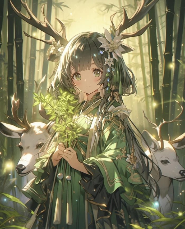 anime phong cảnh xanh lá đầy sức sống