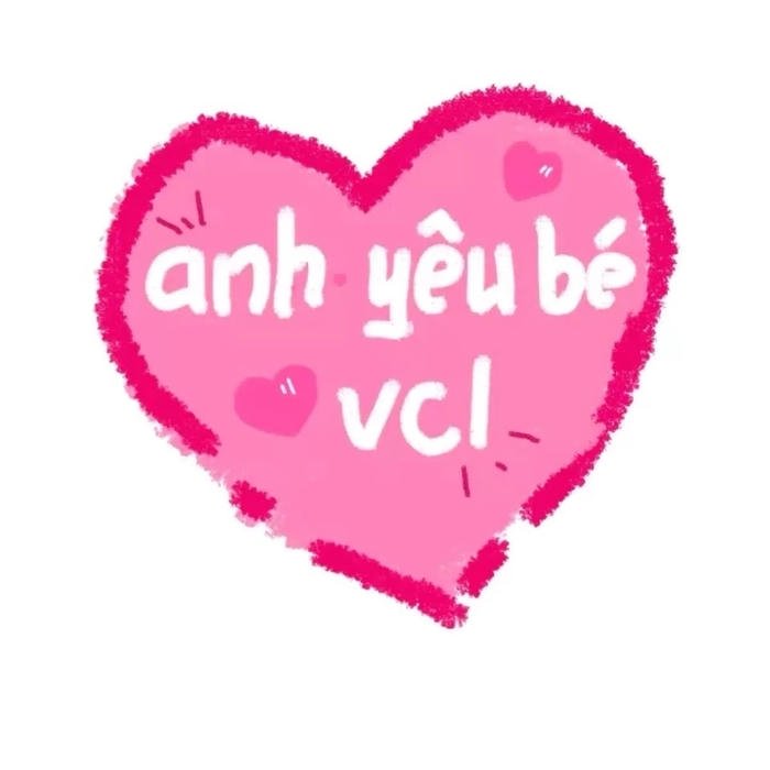 bức hình sticker chữ anh yêu bé vcl