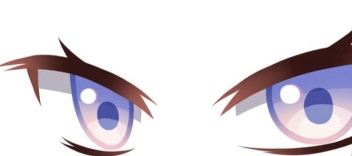 hình mắt anime màu tím nhạt