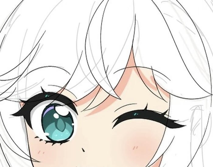 hình mắt anime phản chiếu bầu trời