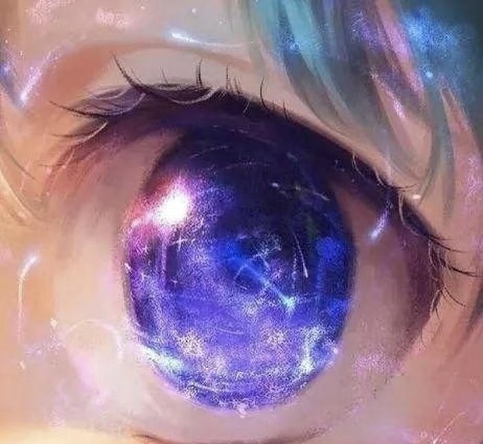 hình mắt anime tông lạnh xanh