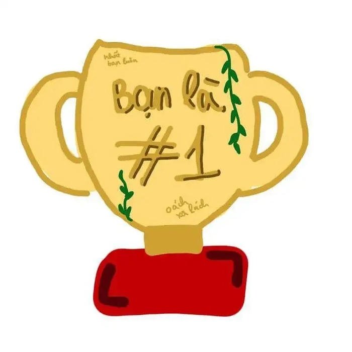 hình sticker chữ cup vàng tao là số 1