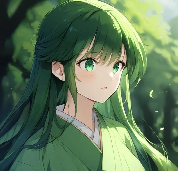 thế giới anime xanh lá dễ thương