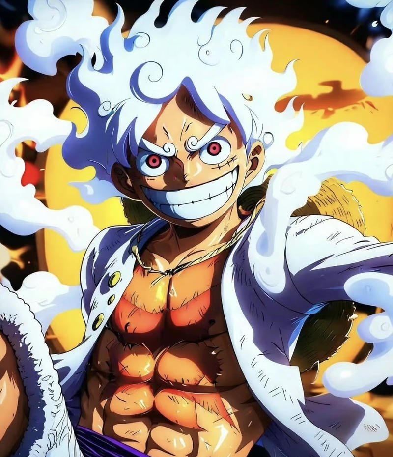 Ảnh Luffy Gear 5 năng lượng vui nhộn đầy sức sống