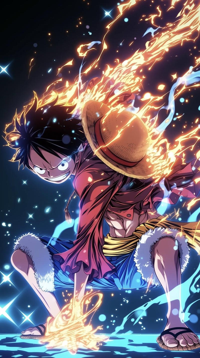 Ảnh Luffy biểu cảm vui tươi đặc trưng thuyền trưởng