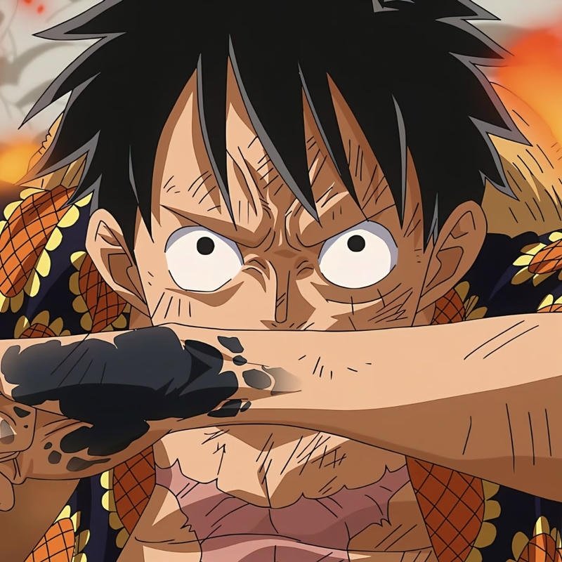 Ảnh Luffy mũ rơm nụ cười rạng rỡ đầy năng lượng